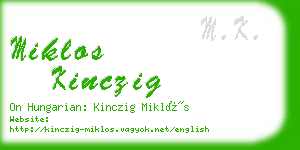 miklos kinczig business card